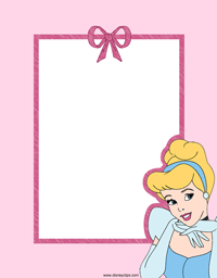 Cinderella pink bow photo frame