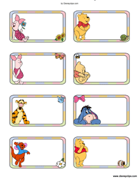 Winnie the Pooh, Baby Pooh gift tags