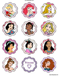 Disney Princess cupcake toppers