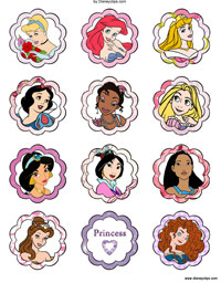 Free Disney Princess Printable Crafts: Stickers, Notes, Bookmarks...