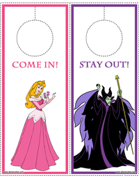 Aurora and Maleficent door hanger