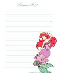 Princess Ariel stationery