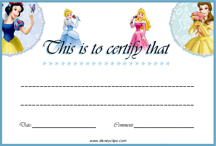 Disney Certificate Template
