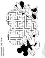 Mickey and Minnie Mouse heart maze
